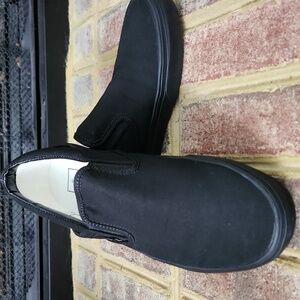 Vans Men's Black Slip-On Loafers, worn once.